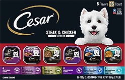 Cesar Steak & Poultry Lovers Variety Pack Small Breed Adult Wet Dog Food Trays, 3.5-oz, case of 36