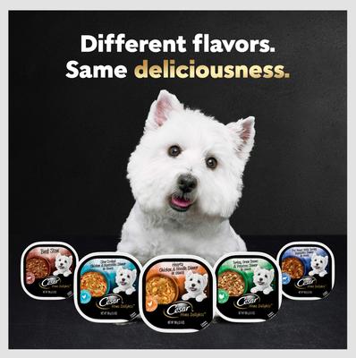 Show full view: Cesar Steak & Poultry Lovers Variety Pack Small Breed Adult Wet Dog Food Trays, 3.5-oz, case of 36 slide 10 of 11