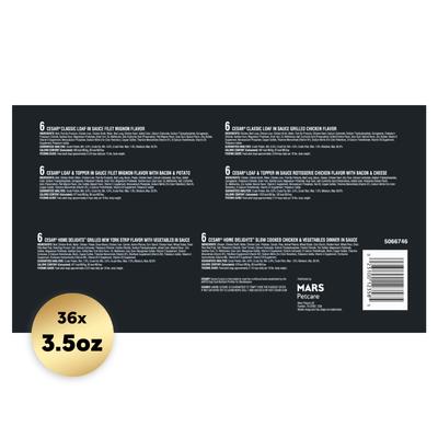 Show full view: Cesar Steak & Poultry Lovers Variety Pack Small Breed Adult Wet Dog Food Trays, 3.5-oz, case of 36 slide 3 of 11