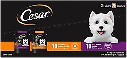 Cesar Variety Pack Filet Mignon & Rotisserie Chicken Flavor Filets in Gravy Wet Dog Food, 1.76-oz mini-pouch, case of 20