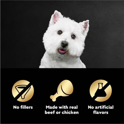 Show full view: Cesar Variety Pack Filet Mignon & Rotisserie Chicken Flavor Filets in Gravy Wet Dog Food, 1.76-oz mini-pouch, case of 20 slide 6 of 11