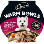 Cesar Warm Bowls Chicken & Beef with Vegetables Entree Shredded Wet Dog Food Trays, 2.7-oz tray, pack of 10
