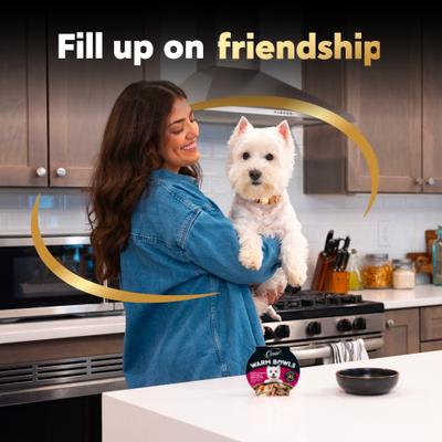 Show full view: Cesar Warm Bowls Chicken & Beef with Vegetables Entree Shredded Wet Dog Food Trays, 2.7-oz tray, pack of 10 slide 10 of 11