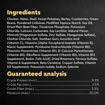 Show full view: Cesar Warm Bowls Chicken & Beef with Vegetables Entree Shredded Wet Dog Food Trays, 2.7-oz tray, pack of 10 slide 7 of 11