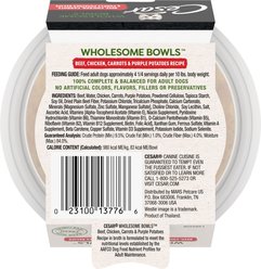 Cesar Wholesome Bowls Beef, Chicken, Potatoes & Carrots Recipe Small Breed Adult Wet Dog Food, 3-oz tray, case of 10 slide 2 of 9
