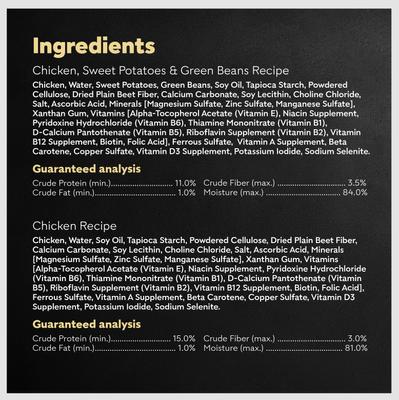 Show full view: Cesar Wholesome Bowls Chicken Recipe & Chicken, Sweet Potato, Green Beans Recipe Variety Pack Small Breed Adult Wet Dog Food, 3-oz tray, case of 12 slide 7 of 11