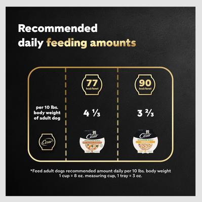 Show full view: Cesar Wholesome Bowls Chicken Recipe & Chicken, Sweet Potato, Green Beans Recipe Variety Pack Small Breed Adult Wet Dog Food, 3-oz tray, case of 12 slide 8 of 11