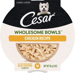 Cesar Wholesome Bowls Chicken Recipe Small Breed Adult Wet Dog Food, 3-oz tray, case of 10