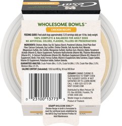 Cesar Wholesome Bowls Chicken Recipe Small Breed Adult Wet Dog Food, 3-oz tray, case of 10 slide 2 of 9