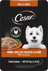 Cesar Wood-Grilled Chicken Flavor Filets in Gravy Wet Dog Food, 1.76-oz mini-pouch, case of 20