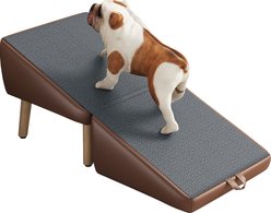 Cesicia 2-in-1 Wooden Foldable Dog Ramp, Brown