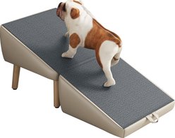 Cesicia 2-in-1 Wooden Foldable Dog Ramp, Light Grey