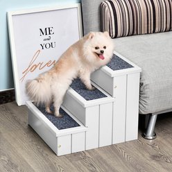 Cesicia 3 Step Non-Slip Carpeted Pet Stairs, White slide 2 of 6