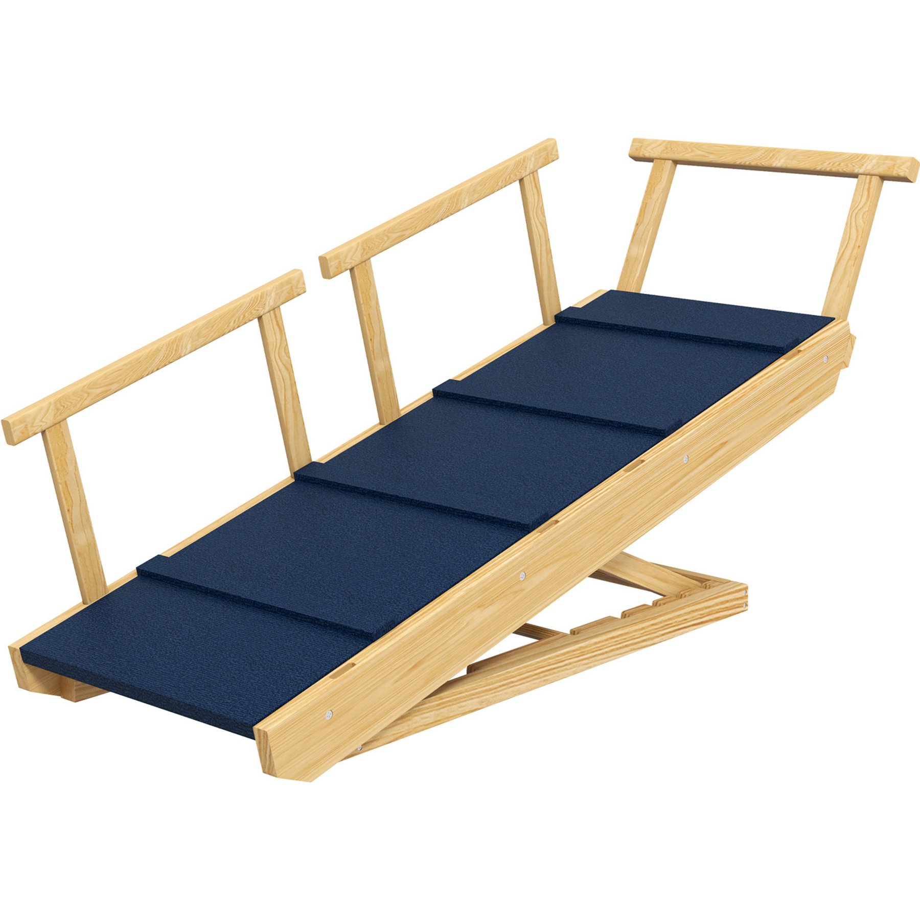 Cesicia 4 Height Adjustable Pet Ramp, Natural & Blue