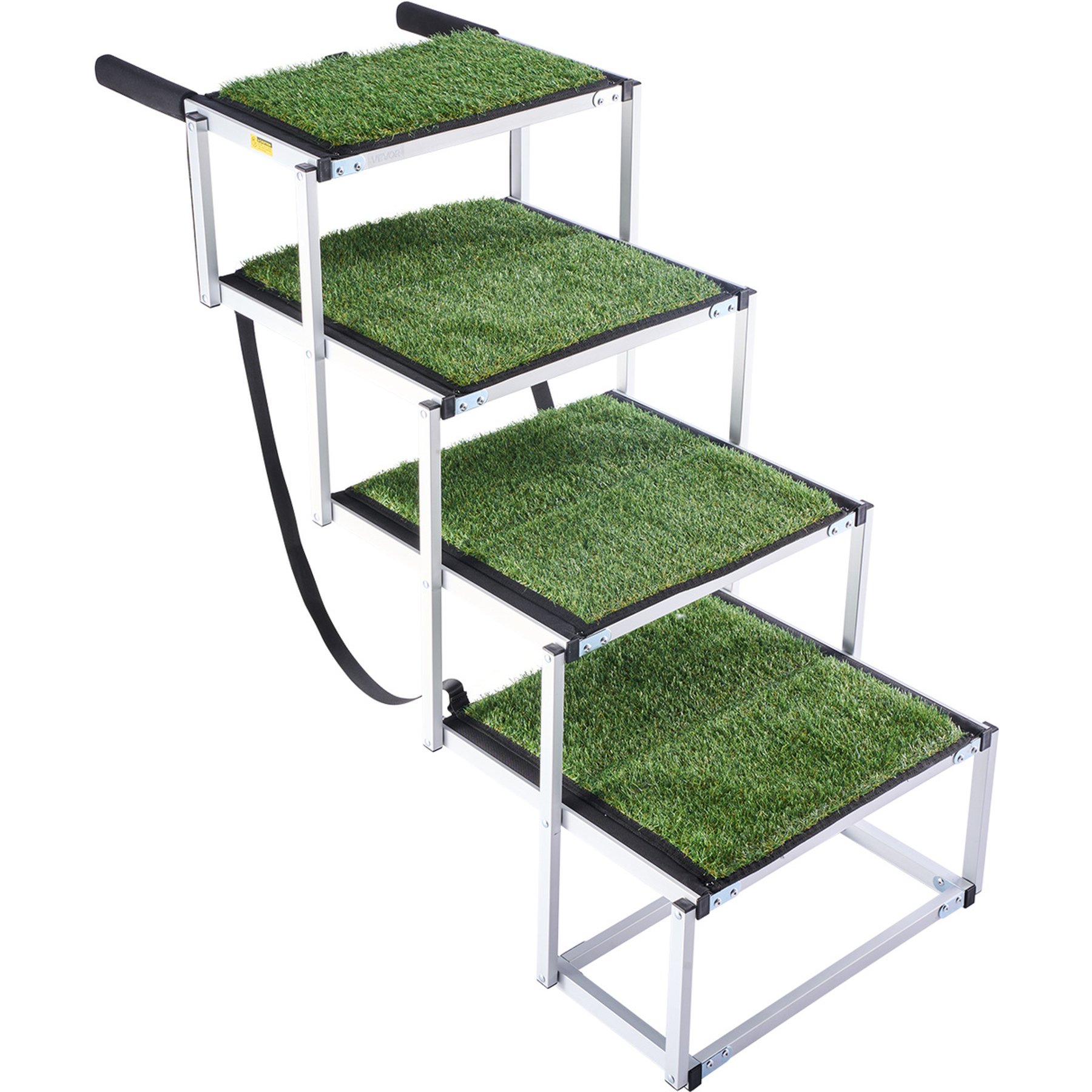 Cesicia 4 Steps Car Foldable Ramp, Non-Slip Rug Surface, Portable Lightweight Ladder Dog Stairs, Green