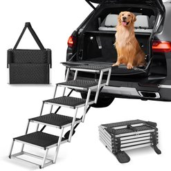 Cesicia 5-Steps Folding Car Dog Stairs, Black slide 2 of 6