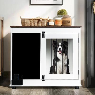 Show full view: Cesicia Doodle Dog Cage Double Doors Dog Crate, White slide 4 of 8