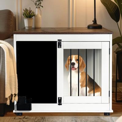 Show full view: Cesicia Doodle Dog Cage Double Doors Dog Crate, White slide 5 of 8