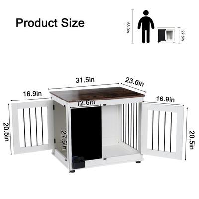 Show full view: Cesicia Doodle Dog Cage Double Doors Dog Crate, White slide 2 of 8