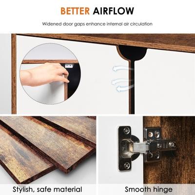 Show full view: Cesicia Double Doors Cat Litter Box Enclosure, White/Vintage slide 8 of 10