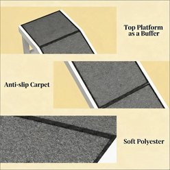 Cesicia Multifunctional Non-Slip Tread Carpet Surface Pine Wood Dog & Cat Ramp, Gray slide 2 of 6