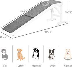 Cesicia Non-Slip Carpet Dog Ramp, Gray & White slide 2 of 7
