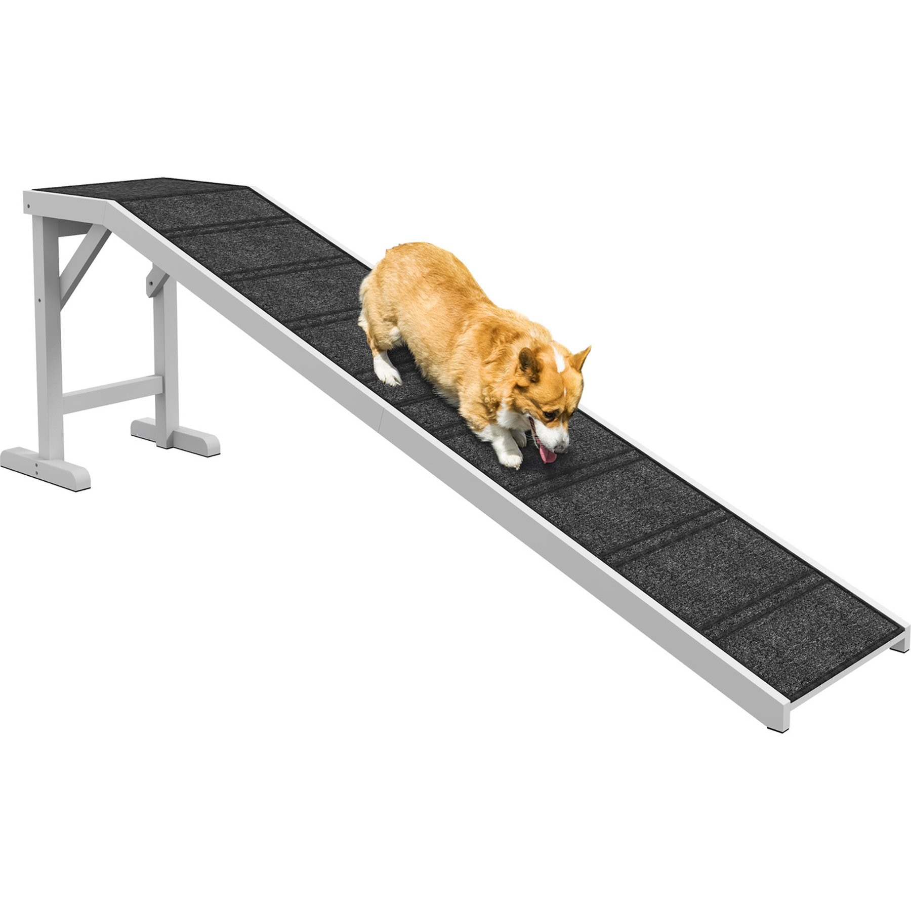 Cesicia Non-Slip Carpet & Platform Dog Ramp, Black