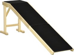 Cesicia Non-Slip Carpet & Platform Dog Ramp, Natural & Black