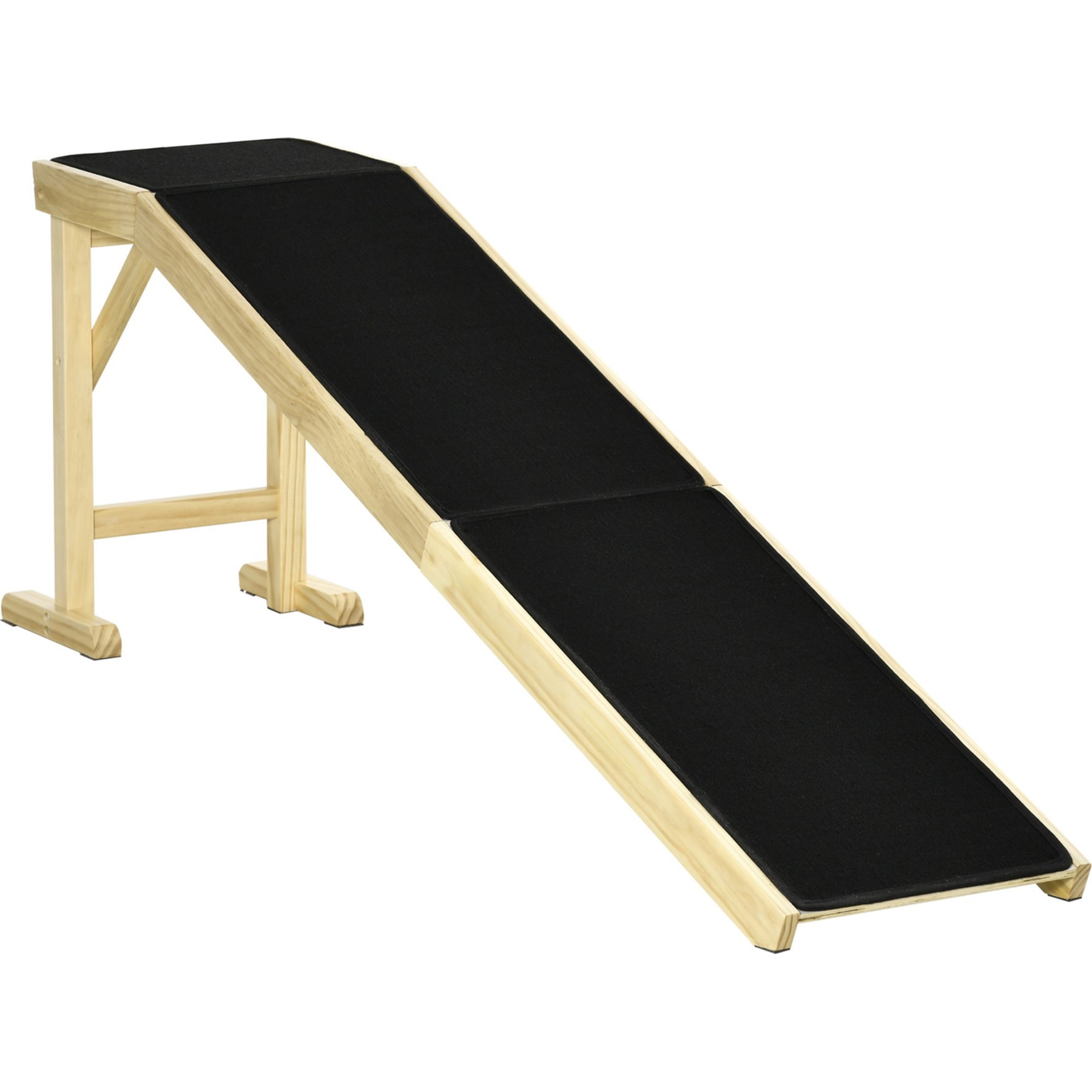 Cesicia Non-Slip Carpet & Platform Dog Ramp, Natural & Black