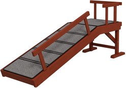 Cesicia Non-Slip Tread Pine Wood Dog Ramp with Removable Guardrails, Brown/Gray slide 1 of 7