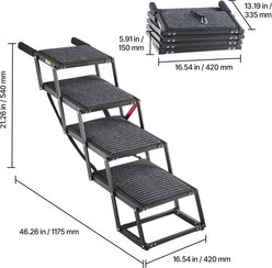 Cesicia Portable 4-Step Foldable Dog Stairs with Non-Slip Rug Surface, Black slide 2 of 8