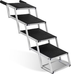 Cesicia Portable Foldable Dog Stairs with Non-Slip Surface & Reinforced Design, Black
