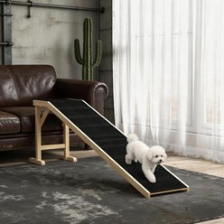 Cesicia Practical Pine Wood Non-Slip Tread Dog & Cat Ramp, Large, Black