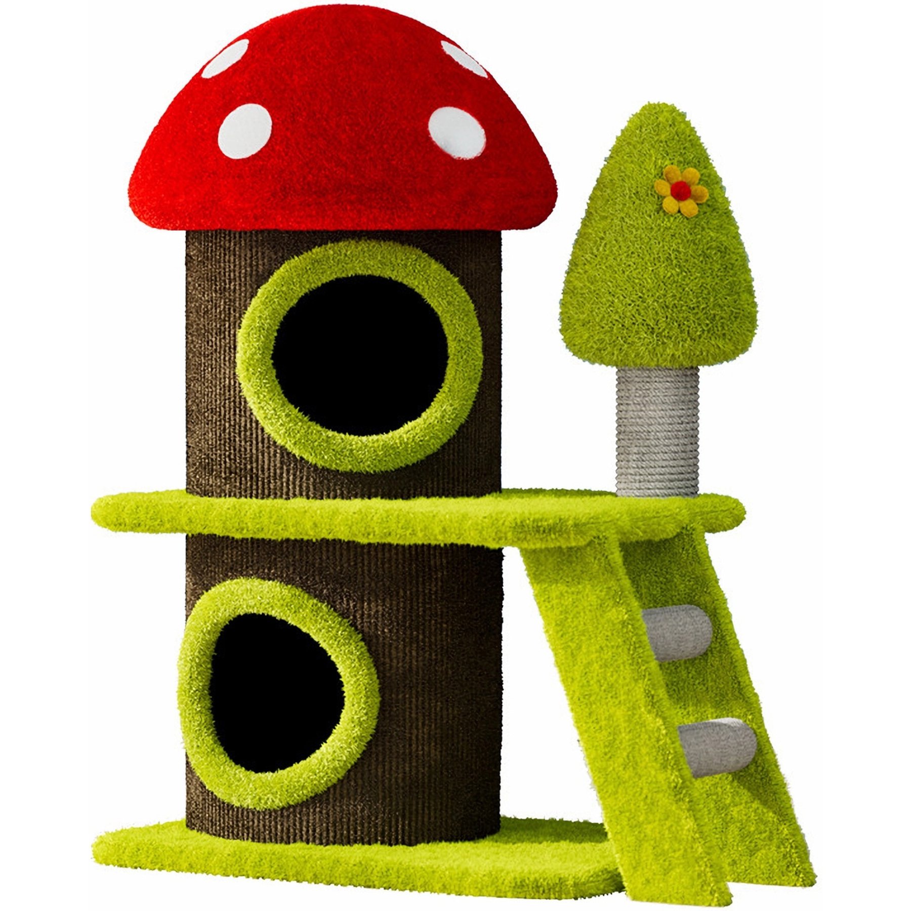 Cesicia Suitable for Indoor Use Mushroom-Themed 30.7-in Cat Tree, Green