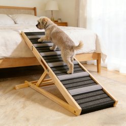 Cesicia Upgraded 6 Adjustable Height Dog Ramp with Non-Slip Pad, Natural Wood slide 2 of 7