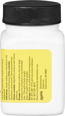 Show full view: Cestex Tablet for Dogs & Cats, 12.5 mg, 1 Tablet slide 3 of 6