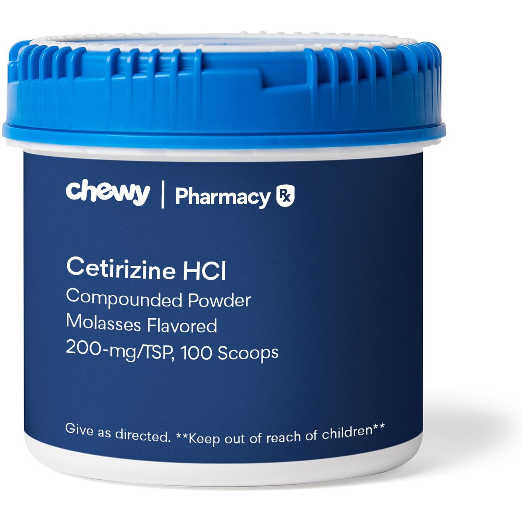Cetirizine HCl Compounded Molasses Powder, 200 mg/1.25CC scoop, 100 scoops for Veterinary use