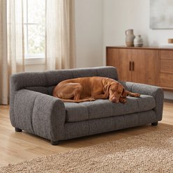Cfowner Elevated Backrest & Armrests, Soft Memory Foam, Durable Linen Couch Furniture style sofa Dog Bed, Medium: 38-in, Dark Gray slide 2 of 6
