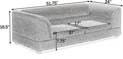 Cfowner Oversized Curved Armrest Rectangular, Linen Fabric Comfort Couch furniture-style-sofa Dog Bed, Large, Dark Gray slide 2 of 5