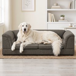 Cfowner Oversized Curved Armrest Rectangular, Linen Fabric Comfort Couch furniture-style-sofa Dog Bed, Large, Dark Gray