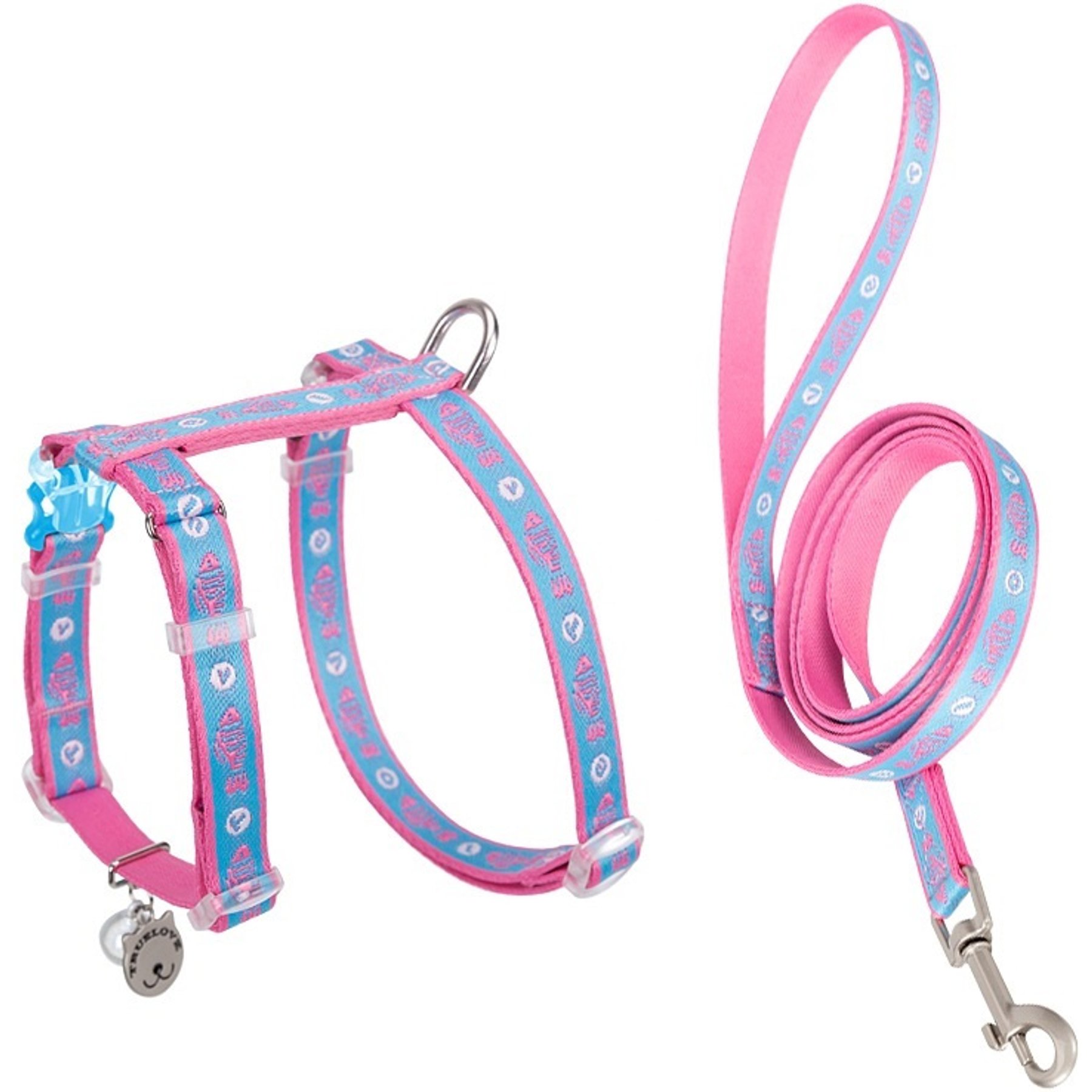 Chai's Choice Escape-Proof Basic Combo Cat Harness, 9.9 to 17.7-in chest, Blue