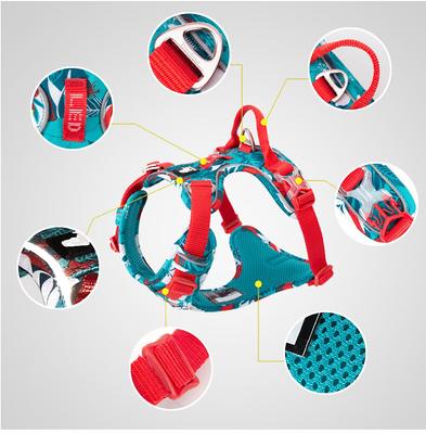 Show full view: Chai's Choice Best Tropic Thunder Edition No-Pull Dog Harness, Aqua, Large: 27 to 32-in chest slide 9 of 12