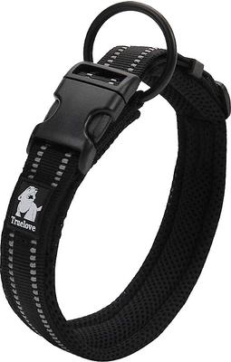 Show full view: Chai's Choice Comfort Cushion 3M Polyester Reflective Dog Collar, Black, Large: 17.7 to 19.7-in neck, 4/5-in wide slide 2 of 6