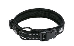 Chai's Choice Comfort Cushion 3M Polyester Reflective Dog Collar, Black, Medium: 15.7 to 17.7-in neck, 4/5-in wide