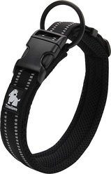 Chai's Choice Comfort Cushion 3M Polyester Reflective Dog Collar, Black, Medium: 15.7 to 17.7-in neck, 4/5-in wide slide 2 of 4