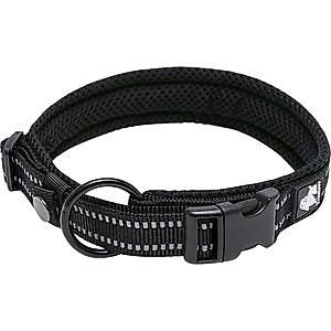 Chai's Choice Comfort Cushion 3M Polyester Reflective Dog Collar, Black, X-Large: 19.7 to 21.7-in neck, 1-in wide