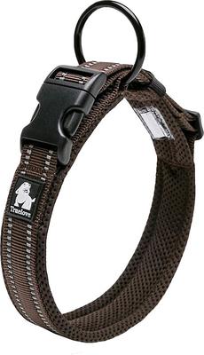 Show full view: Chai's Choice Comfort Cushion 3M Polyester Reflective Dog Collar, Chocolate, Small: 13.8 to 15.7-in neck, 4/5-in wide slide 2 of 6