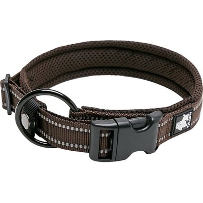 Chai's Choice Chai's Choice Comfort Cushion 3M Polyester Reflective Dog Collar, Chocolate, X-Large: 19.7 to 21.7-in neck, 1-in wide