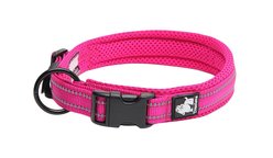 Chai's Choice Comfort Cushion 3M Polyester Reflective Dog Collar, Fuchsia, Large: 17.7 to 19.7-in neck, 4/5-in wide