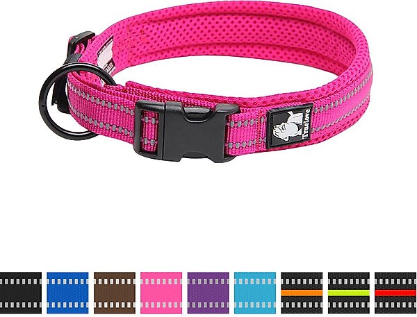 Show full view: Chai's Choice Comfort Cushion 3M Polyester Reflective Dog Collar, Fuchsia, Large: 17.7 to 19.7-in neck, 4/5-in wide slide 3 of 6